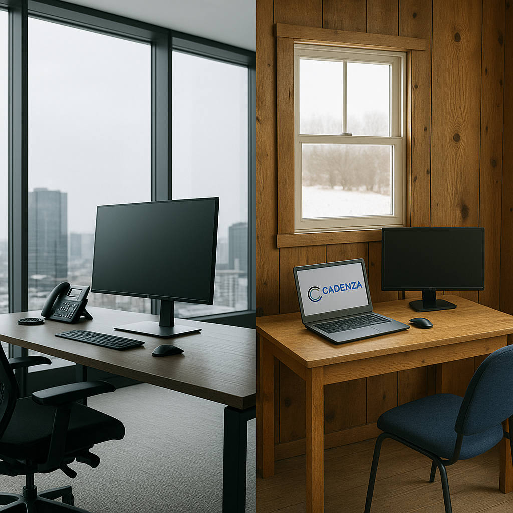 Comparison of urban IT office and rural shop